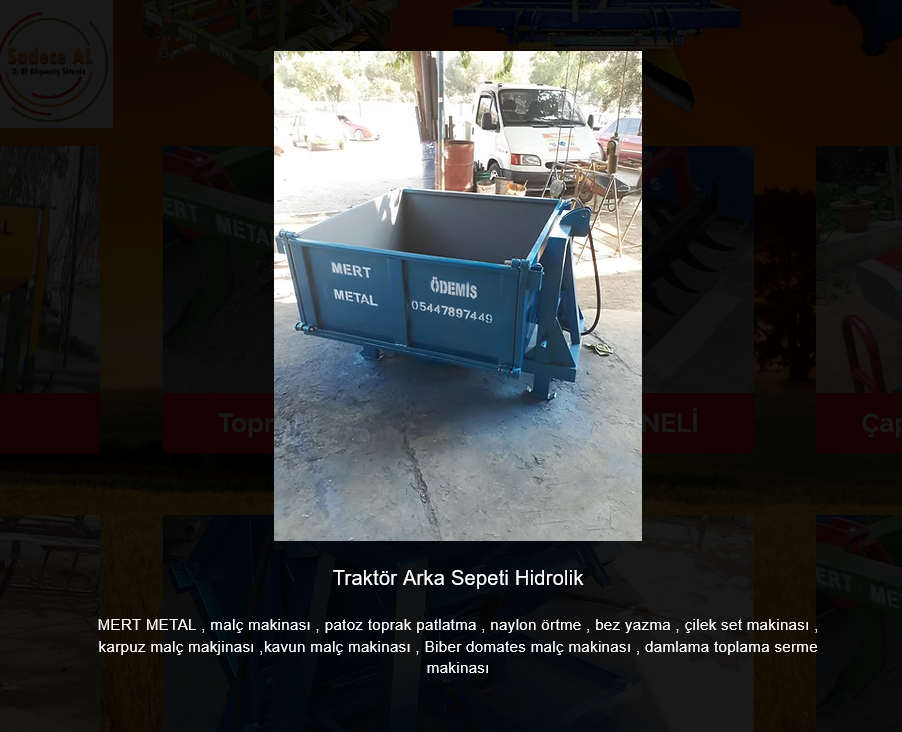 Hidrolik traktor arka sepeti - hidrolik devirmeli